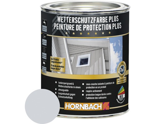 Peinture de protection du bois contre les intempéries Plus gris argent 750 ml