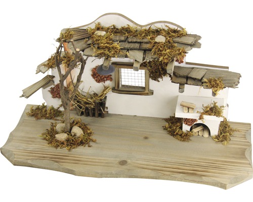 Stall Muglhof 35x18x22 cm mit Licht und Krippenfiguren 11tlg Stall Muglhof 35x18x22 cm mit Licht und Krippenfiguren 11tlg