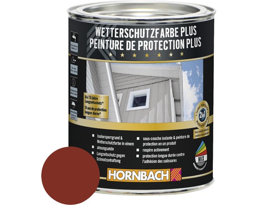 HORNBACH Holzfarbe Wetterschutzfarbe Plus schwedenrot 750 ml