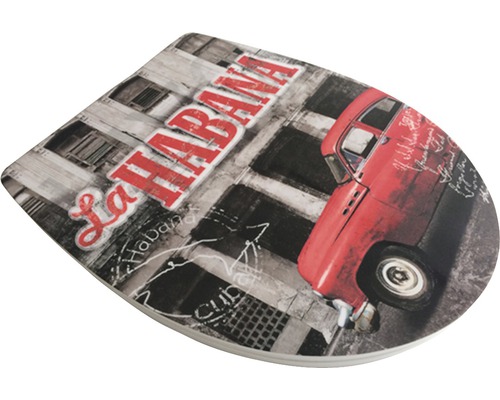 Toilettendeckel mit La Habana und Auto Motiv