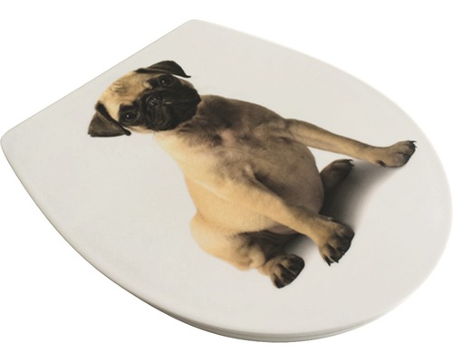 Toilettendeckel mit Mops Motiv