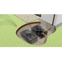 Versickerungsanlage im Garten mit Rasensprenger