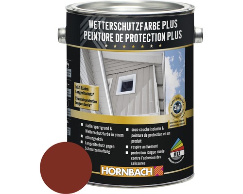 HORNBACH Holzfarbe Wetterschutzfarbe Plus schwedenrot 2,5 l-0