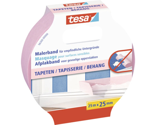 Ruban de masquage Tesa pour surfaces sensibles, 25 millimètres sur 25 mètres