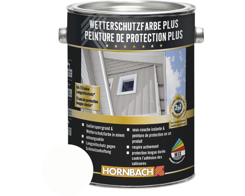 HORNBACH Holzfarbe Wetterschutzfarbe Plus weiss 2,5 l-0