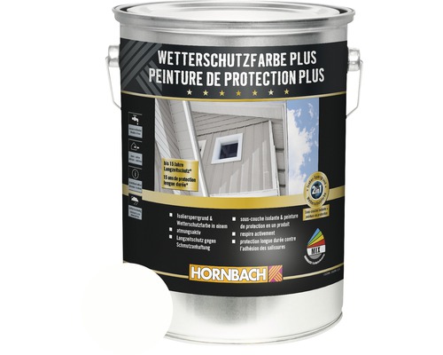 Peinture de protection du bois contre les intempéries Plus blanc 5 l