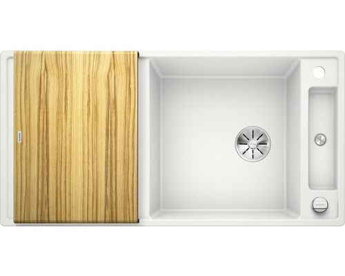 Évier avec planche à découper en bois