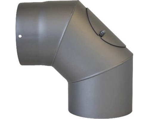 Conduit de poêle coudé 90° Ø 150 mm avec trappe senotherm vernis gris fonte Coude de tuyau de poêle avec ouverture de nettoyage