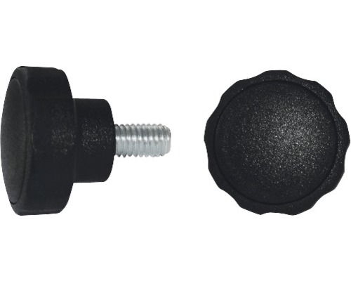 Sterngriffschraube Ø 40 mm M10x14 schwarz, 10 Stück Rändelmutter mit Gewindeanschluss im Detail