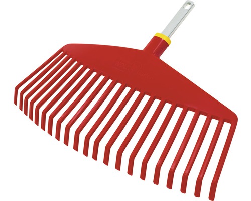 Râteau à feuilles en plastique avec fixation de manche en métal