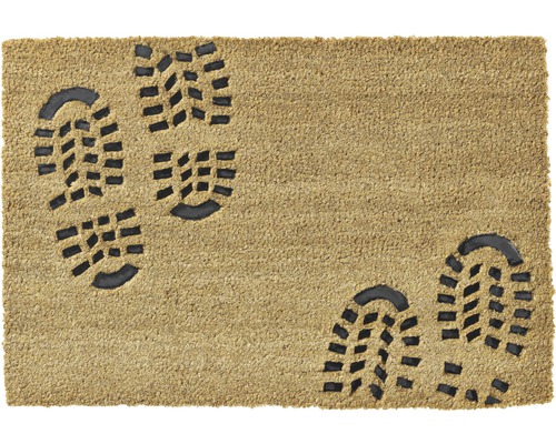 Fussabstreifer aus Kokosfaser mit Schuhabdruckmuster