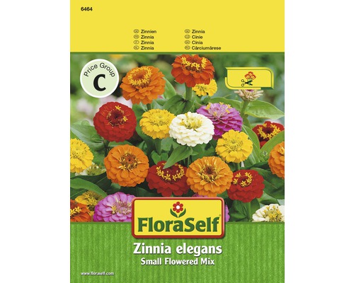 Zinnia 'Small Flowered Mix' FloraSelf semences stables graines de fleurs