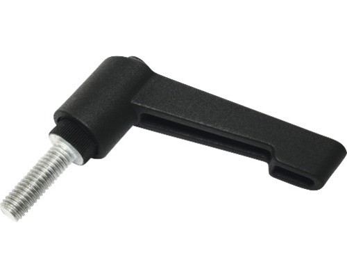 Levier de serrage avec vis R=78 M10x40 mm, noir 10 pièces Levier coudé avec boulon fileté
