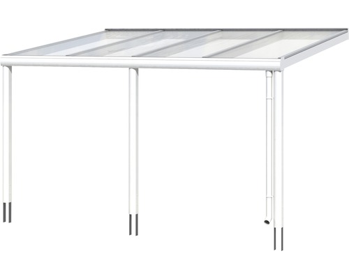 Überdachung mit transparentem Dach und Entwässerungssystem