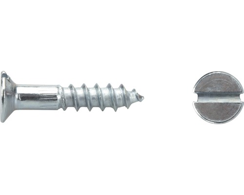 Vis à bois à tête fraisée avec fente DIN 97 2 x 20 mm galvanisée 100 unités Vis à bois à tête fraisée avec fente DIN 97 2 x 20 mm galvanisée 100 unités