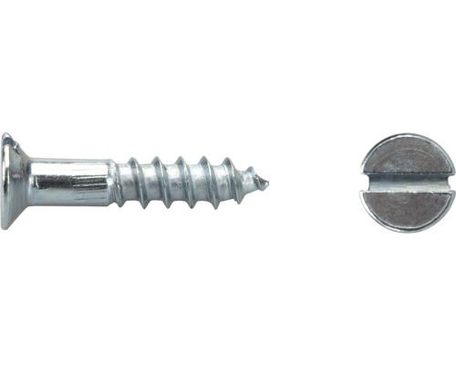Vis à bois à tête fraisée avec fente DIN 97 2,5 x 10 mm galvanisée 100 unités Vis à bois à tête fraisée avec fente DIN 97 2,5 x 10 mm galvanisée 100 unités