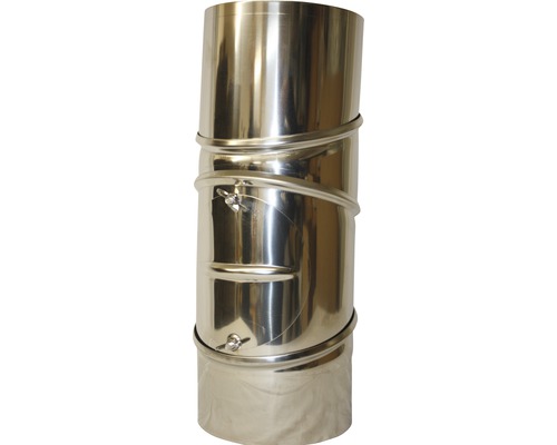 Conduit de poêle coudé 90° Ø 120 mm 4 pièces avec trappe pivotant inox