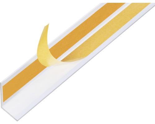 Profilé d’angle alu blanc autocollant 20x20x1,5 mm, 1 m Profilé d''angle en plastique avec bande adhésive
