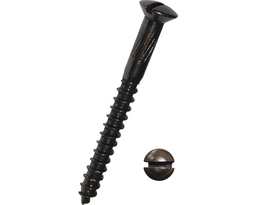 Vis à bois à tête fraisée bombée avec fente DIN 95 5 x 60 mm laiton bruni 200 unités Vis à bois à tête fraisée bombée avec fente DIN 95 5 x 60 mm laiton bruni 200 unités