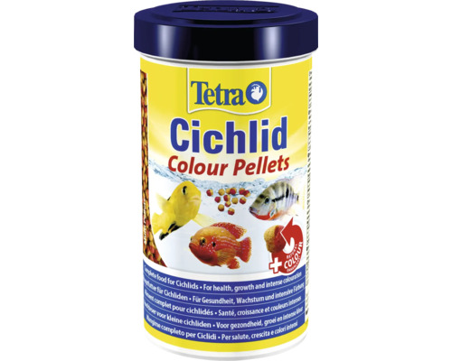 Tetra Fischfutter Cichlid Colour 500 ml Tetra Cichlid Colour Pellets Fischfutter in einer Dose