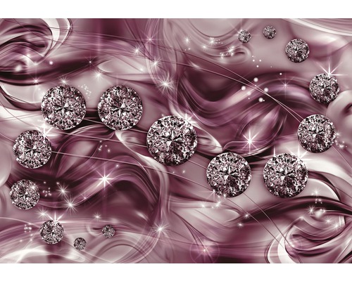 Papier peint panoramique papier diamants rose 254 x 184 cm