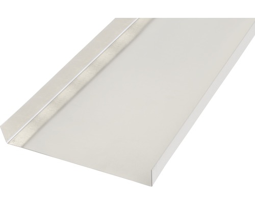 Tôle lisse forme en U Alu nature 18x130x18 mm, 1 m Rebord de fenêtre en acier inoxydable