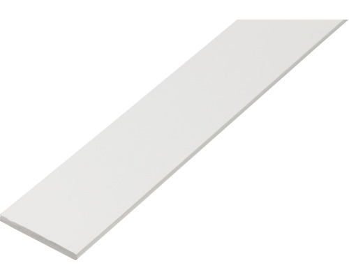 Barre plate PVC blanc 25 x 2 x 2 mm , 2,6 m