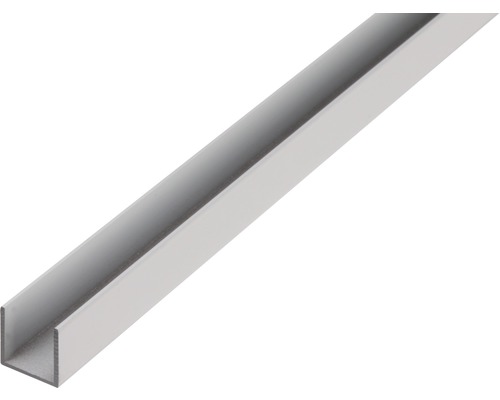 U-Profil Aluminium silber 10 x 8 x 1 x 1 mm 2,6 m