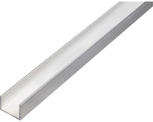 U-Profil Aluminium silber 16 x 13 x 1,5 x 1,5 mm 2,6 m