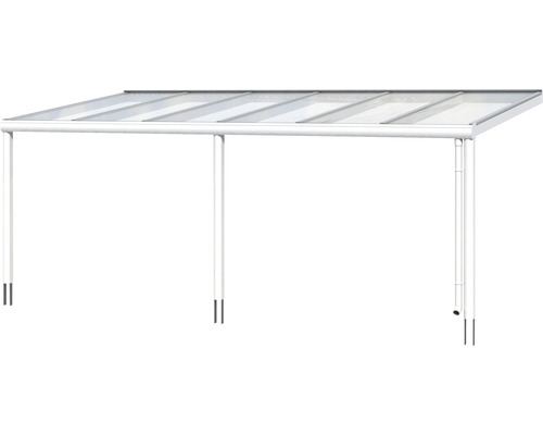 Toit de terrasse autoportant avec panneaux transparents et cadre en acier