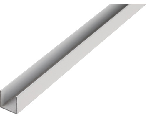 Profilé en U Aluminium argent 8 x 8 x 1 mm x 1 mm , 2,6 m Profilé en U en métal