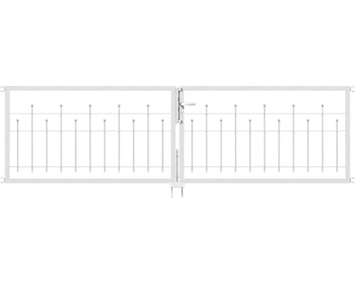 Portillon double ALBERTS Madrid 300 x 80 cm, galvanisé à chaud Portail de jardin en métal avec barreaux