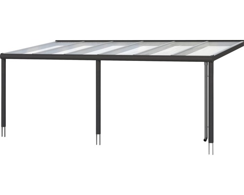 Toit de terrasse avec plaques de polycarbonate transparentes