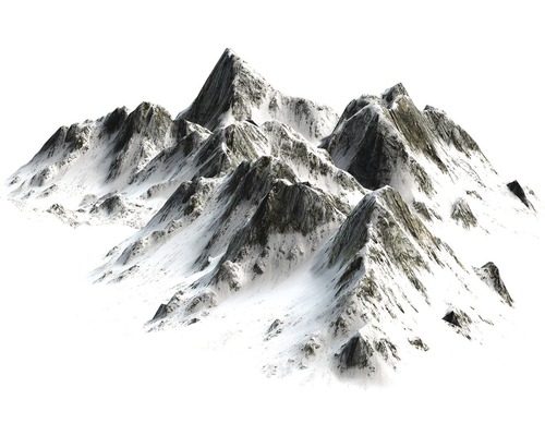 Papier peint panoramique papier montagne blanc gris 254 x 184 cm