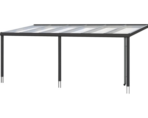 Toit de terrasse autoportant en aluminium avec couverture transparente