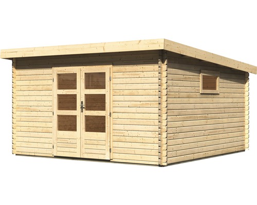 Abri de jardin en bois avec double porte et fenêtre
