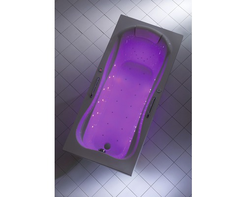 Rechteckige Badewanne mit Whirlpoolfunktion und Beleuchtung