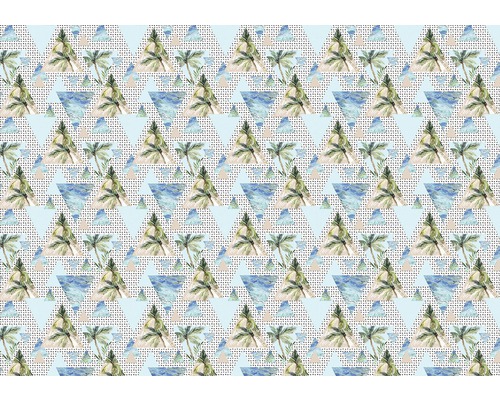 Papier peint photo papier triangles petits bleu 254 x 184 cm