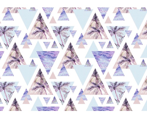 Papier peint photo papier triangles bleu blanc 254 x 184 cm