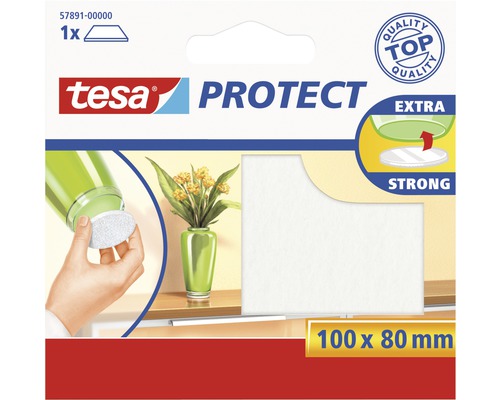 tesa® Protect Filzgleiter rechteckig weiss 100 x 80 mm
