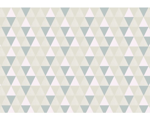 Papier peint photo intissé triangles vert bleu 312 x 219 cm