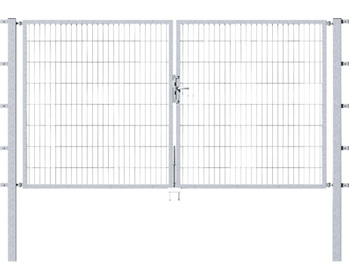 Stabgitter-Doppeltor, 300x120 cm inkl. Pfosten 8x8 cm feuerverzinkt