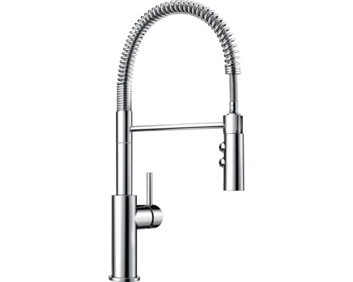 Robinetterie de cuisine haute pression Blanco CATRIS-S chrome galvanisé 521476 Robinet de cuisine avec ressort spiralé