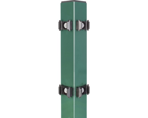Poteau d'angle ALBERTS patte de serrage pour panneau rigide double fil 6 x 6 x 200 cm vert