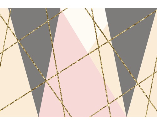 Fototapete Papier Geometrie rosa grau 254 x 184 cm