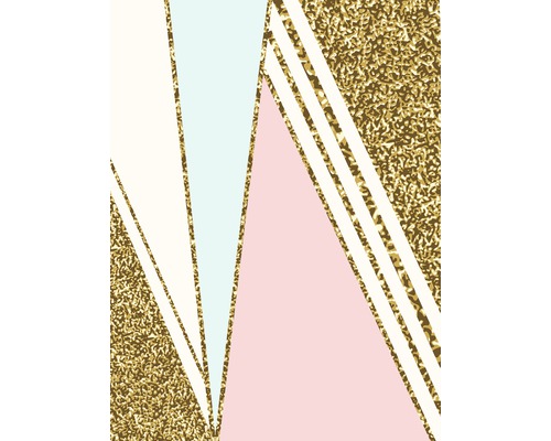 Fototapete Papier Geometrie gold rosa 184 x 254 cm