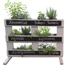 Jardinière surélevée en palettes jardinière verticale herbes aromatiques 120x40x84 cm blanc crème