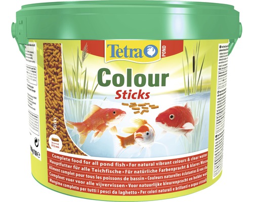 Tetra Pond Colour Sticks dans un seau pour poissons de bassin