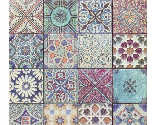 Vliestapete 36205-1 Neue Bude 2.0 Fliesen bunt Fliesen mit geometrischen und floralen Mustern