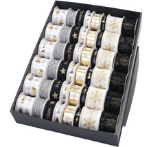 Boîte de rouleaux de ruban cadeau avec différents motifs